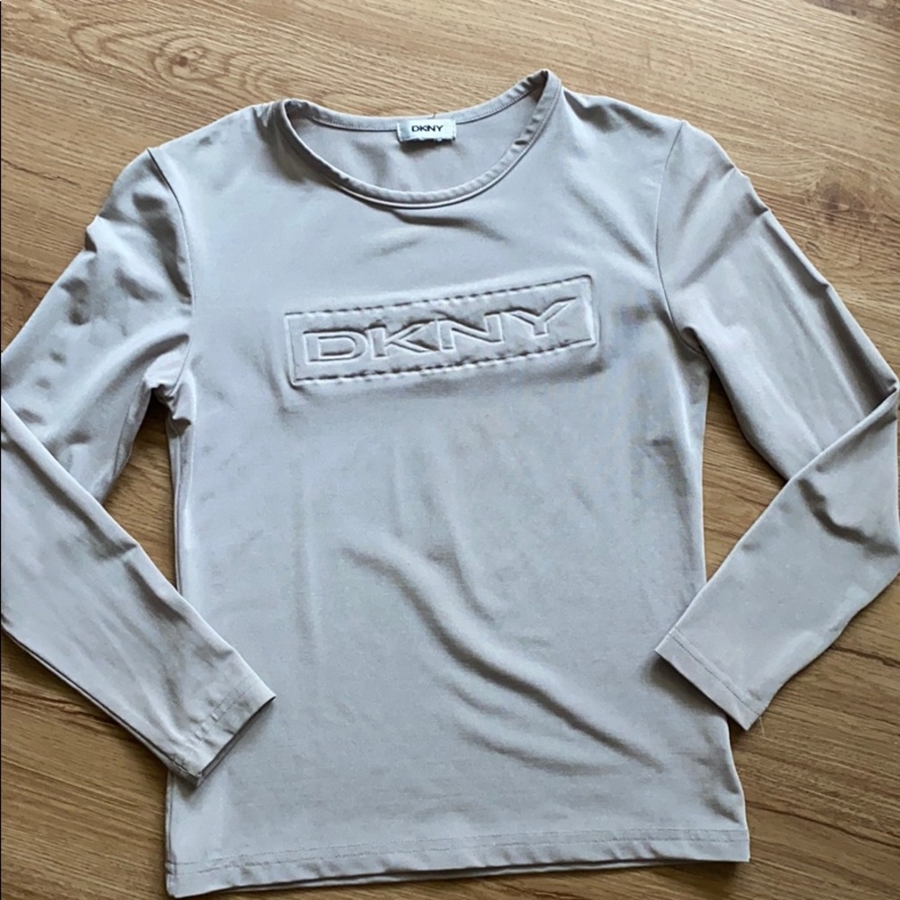 DKNY silver fitted long sleeve shirt